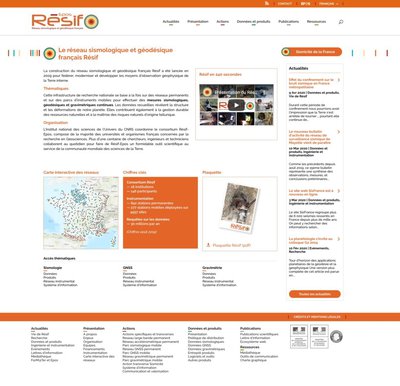 Snapshot nouveau site web Resif-Epos